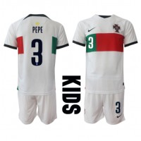 Portugal Pepe #3 Replica Away Minikit World Cup 2022 Short Sleeve (+ pants)